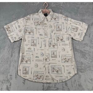 VTG Warner Bros Studio Store Golf Short Sleeve Shirt Mens Med Bugs Bunny Taz